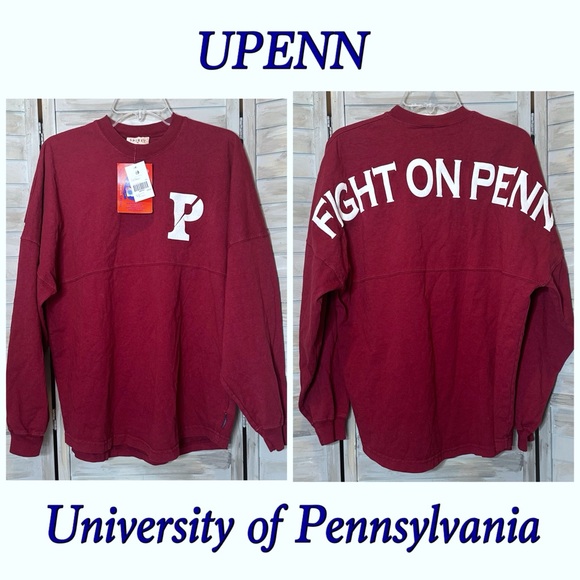 University of Pennsylvania Spirit Jersey Fight On Penn Red Med UPENN unisex NWT - Picture 1 of 5